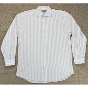 Hickey Freeman Men's Button Up Striped Long Sleeve‎ Dress Shirt Size 16-34
